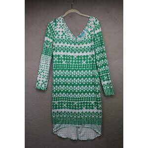 Tori Richard Honolulu Long Sleeve Hi Lo Hawaiian Dress-Size Small-Silky